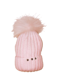 Cappello rosa pompon pelliccia - Barbaras