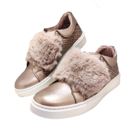 Sneakers pelliccia oro ragazza