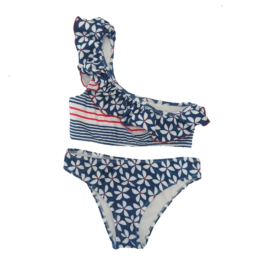 Bikini monospalla blu bambina