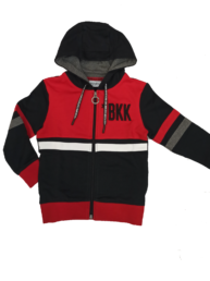 Felpa con zip rosse e nera bambino Bikkembergs