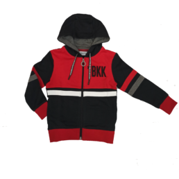 Felpa con zip rosse e nera bambino Bikkembergs