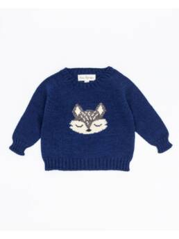 Maglione blu volpe bambino Fina Ejerique