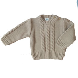 Maglione beige trecce bambino