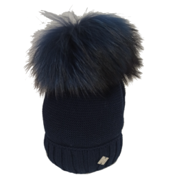 Cappello lana blu con pompon Murmasky bambino/a