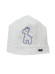 Cappellino neonato bianco giraffe azzurre Ninnaoh