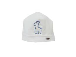 Cappellino neonato bianco giraffe azzurre Ninnaoh