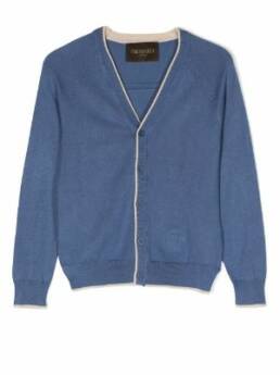 Cardigan azzurro beige Trussardi bambino