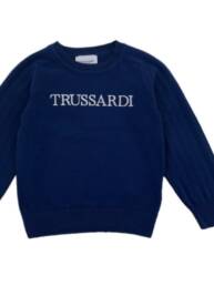 Maglione cotone blu neonato Trussardi