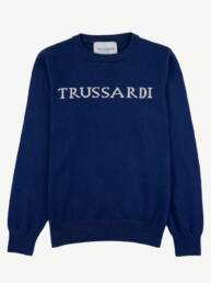 Maglione cotone blu ragazzo Trussardi