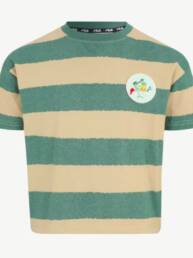 T-shirt righe verde sabbia bambino Fila