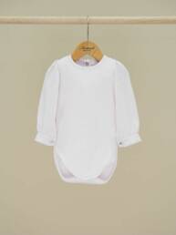 Body camicia elegante neonata bianco Ninnaoh